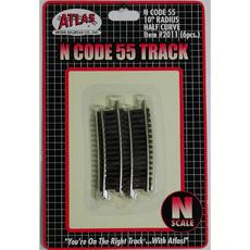 N Code 55 Track 10\" Radius Half Curve 6er-Pack