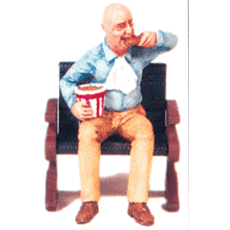 G Figuren - Terry - Seated Man Eating Bucket of Chicken