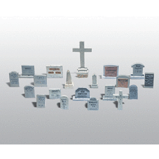 H0 Tombstones Assorted Shapes & Sizes 20er Pack unpainted