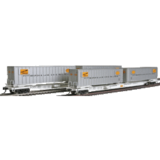 H0 Mark III Flexi-Van Flatcar with two Trailers P&LE 2er-Pack