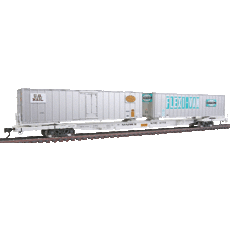 H0 Mark IV Flexi-Van Flatcar with Two Trailers NYC #9772