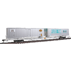 H0 Mark IV Flexi-Van Flatcar with Two Trailers NYC #9715