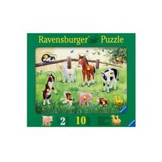 Puzzle - 10 Teile - Heimische Tierkinder - Holzrahmenpuzzle