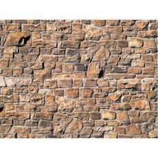 H0 Mauerplatte Mauerstein beige-braun aus Karton, 25 x 12,5 cm