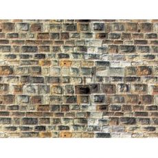 H0 Mauerplatte Sandstein hellgrau aus Karton, 25 x 12,5 cm
