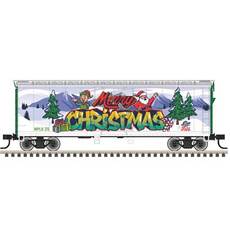 N 40\' Plug-Door Boxcar - Ready to Run - Trainman(R) -- Merry Christmas NPLX #25